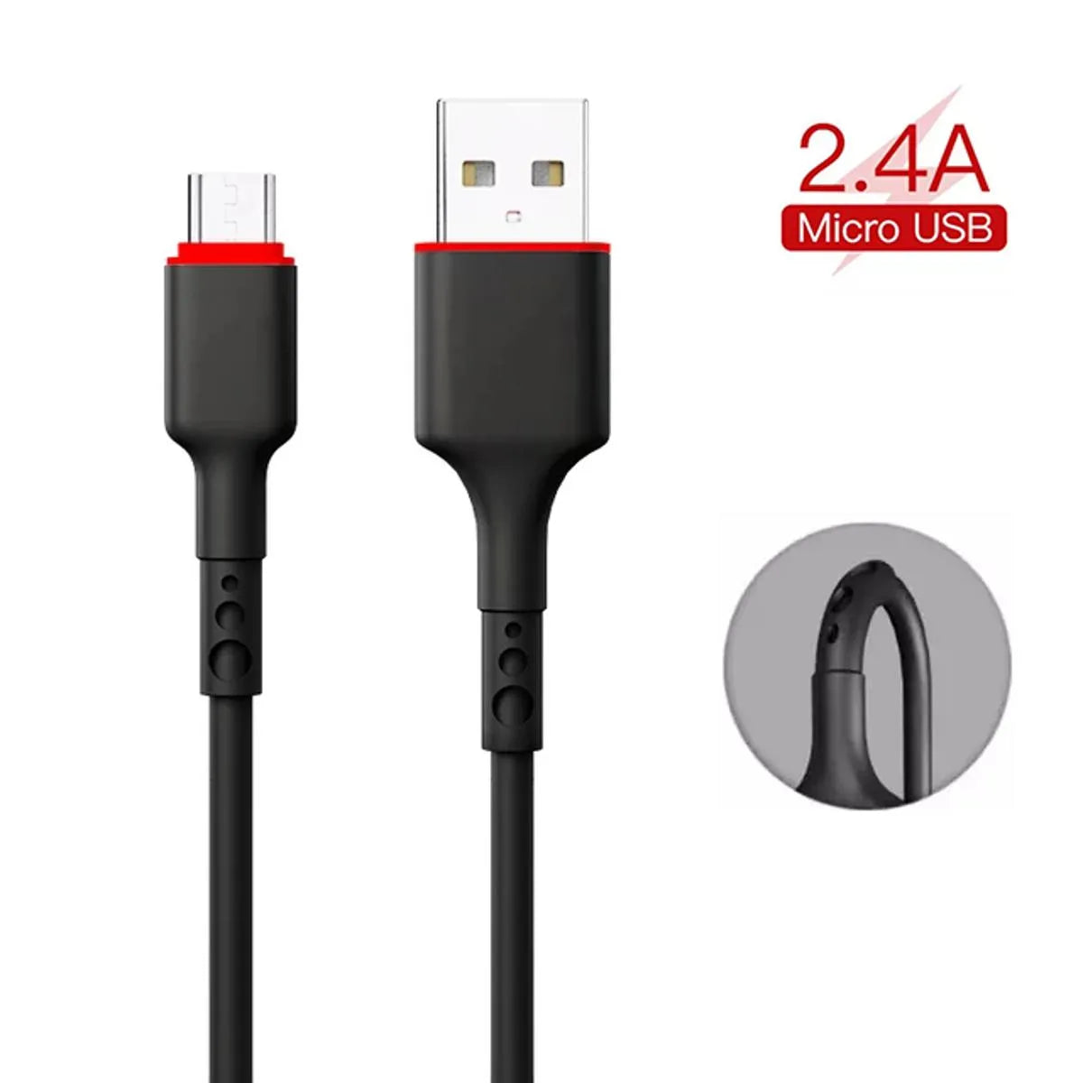 Akekio Micro Usb Data Cable-fast Charging 2.4a | Best Quality Android Charging Cable ( Black Color )