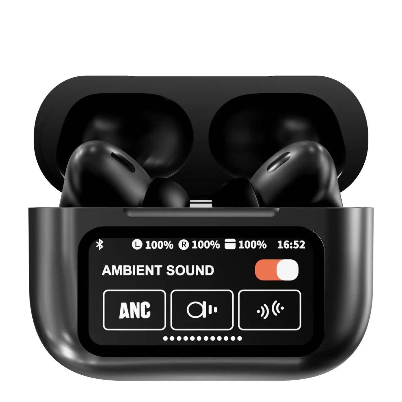 A9 Pro Wireless Earbuds – Digital Display Case, ANC/ENC, Touch Control, Shiny Body