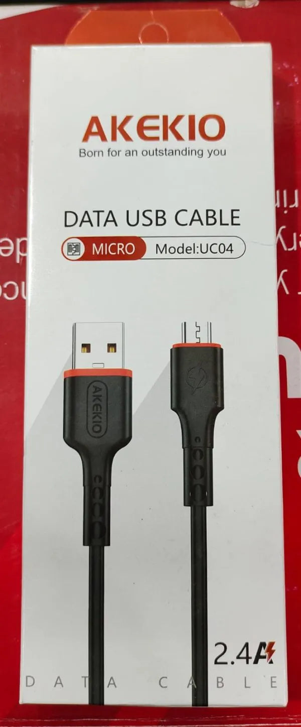 Akekio Micro Usb Data Cable-fast Charging 2.4a | Best Quality Android Charging Cable ( Black Color )