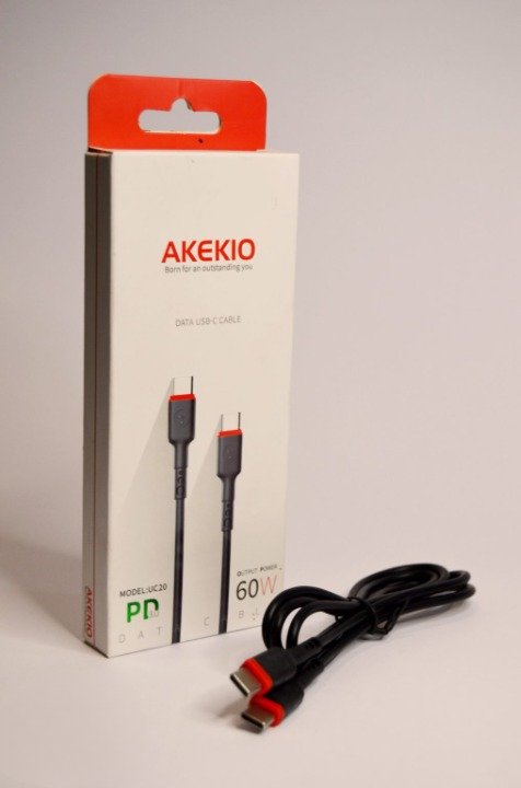 Akekio Uc20 Type C To Type C Data Cable – 65w Fast Charging, Double Copper Molding