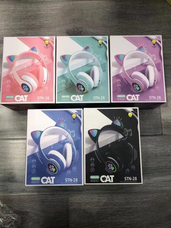 Cat Ear Wireless Headphones - LED Color -Changing